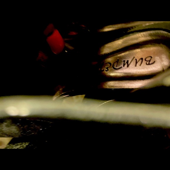 Bumper black shimmer bootie string up wedge size 9 - Picture 5 of 6